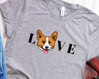 Camiseta para amantes de los corgis, camiseta para mamá corgi, camiseta para papá corgi, regalo para corgis, regalo para amantes de los corgis, Pembroke Welsh Corgi, corgi lindo, dibujo de corgi