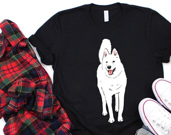White Husky T-shirt, Siberian Husky, Husky mom shirt, Husky dad, Smiling Husky Dog, Eskimo Dog, Husky Portrait, Graphic Husky, Husky Tee
