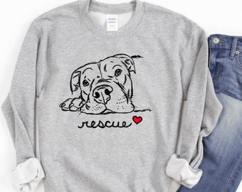 Rescue Dog Sweatshirt, Rescue Pit Bull Sweatshirt, Rescue Mom, Foster Dog, Pittie Mom, Pit Bull Mom, Pit Bull Dad, Adopt Don't Shop Shirt