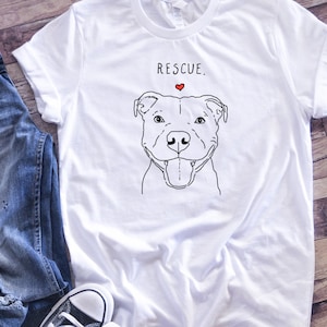 Rescue Dog T-Shirt, Pit bull Shirt, Dog Shirt, Rescue Mom, Adopt Don&#39;t Shop Shirt, Pitbull Lover Shirt, Cute Pittie Shirt, End BSL