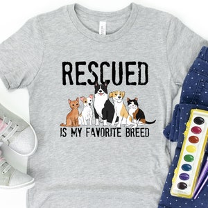 Kids Rescue Pet Shirt, Rescue Dog Shirt, Rescue Cat Shirt, Rescued is My Favorite Breed, Rescue Pet Boys, Rescue Pet Girls, Adopt Don&#39;t Shop