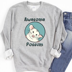Awesome Possum Sweatshirt, Funny Opossum Shirt, Cute Possum Shirt, Possum Lover, Smiling Opossum, Funny Possum Gift, Cute Opossum, Wildlife