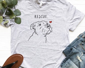 Rescue Love T-Shirt, Pitbull Shirt, Dog Shirt, Women's T-Shirt, Rescue Mom, Adopt Don't Shop Shirt, Pitbull Lover Shirt, Cute Pitbull Shirt