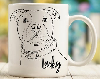 Custom Pet Portrait Mug, Pet Sketch Mug, Dog Portrait Mug, Cat Portrait Mug, Pet Portrait Mug, Personalized Pet Gift, Pet Drawing Mug