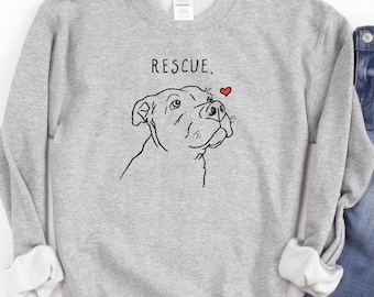 Rescue Love Sweatshirt, Rescue Pit Bull Sweatshirt, Dog Mom Shirt, Pittie Mama Shirt, Rescue Dog Shirt, Pit Bull Shirt, Dog Lover, Pitbull