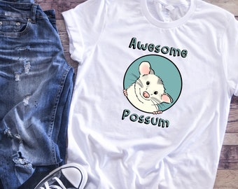 Awesome Possum T-Shirt, Funny Opossum Shirt, Cute Possum Shirt, Possum Lover, Smiling Opossum, Funny Possum Gift, Cute Opossum, Wildlife