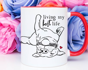 Funny Pit Bull Mug, Pitbull Mug, Smiling Pitbull, Best Life Pittie Mug, Pitbull Mom, Pittie Dad, Pitbull Gift, Pitbull Sketch, Cute Pitbull