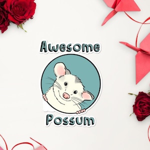 Toller Possum Sticker, Lustiger Opossum Sticker, Süßer Possum Aufkleber, Possum Liebhaber, Lächelndes Opossum, Lustiges Possum Geschenk, Niedliches Opossum, Wildlife