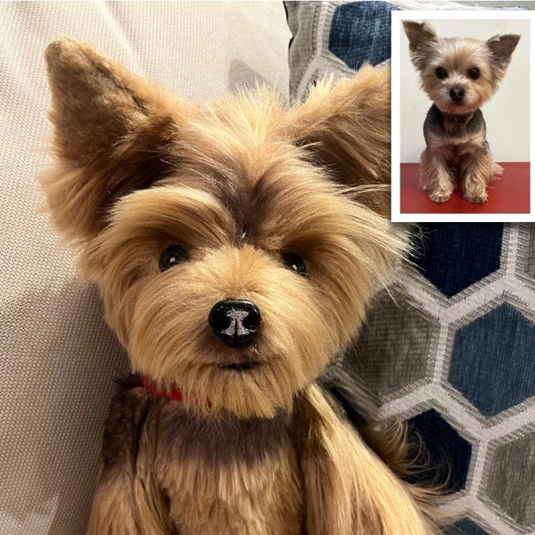 CUSTOM Yorkie Plush, Yorkie Replica, Yorkie Stuffed, Yorkie Plushie, Yorkie Gift, Yorkie Sculpture, Yorkie Doll, Yorkie Mom, Morkie Replica
