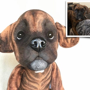 CUSTOM Boxer Replica, Boxer Stuffed Animal, Plush Boxer Dog, Custom Boxer, Boxer Dog Sculpture, Boxer Lover, Boxer Mom, Boxer Dad,Boxer Gift