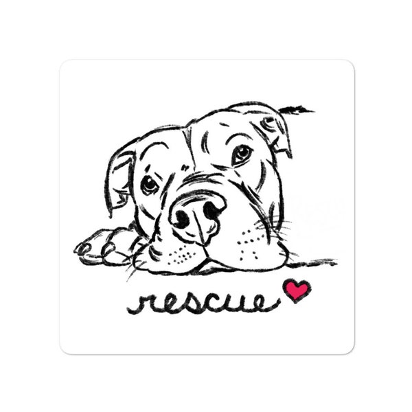 Pit Bull Skizzen Sticker, Pitbull Sticker, Rettungshund Sticker, Pit Bull Zeichnung, Pit Bull Art, Pit Bull Sticker, Pittie Sticker, End BSL