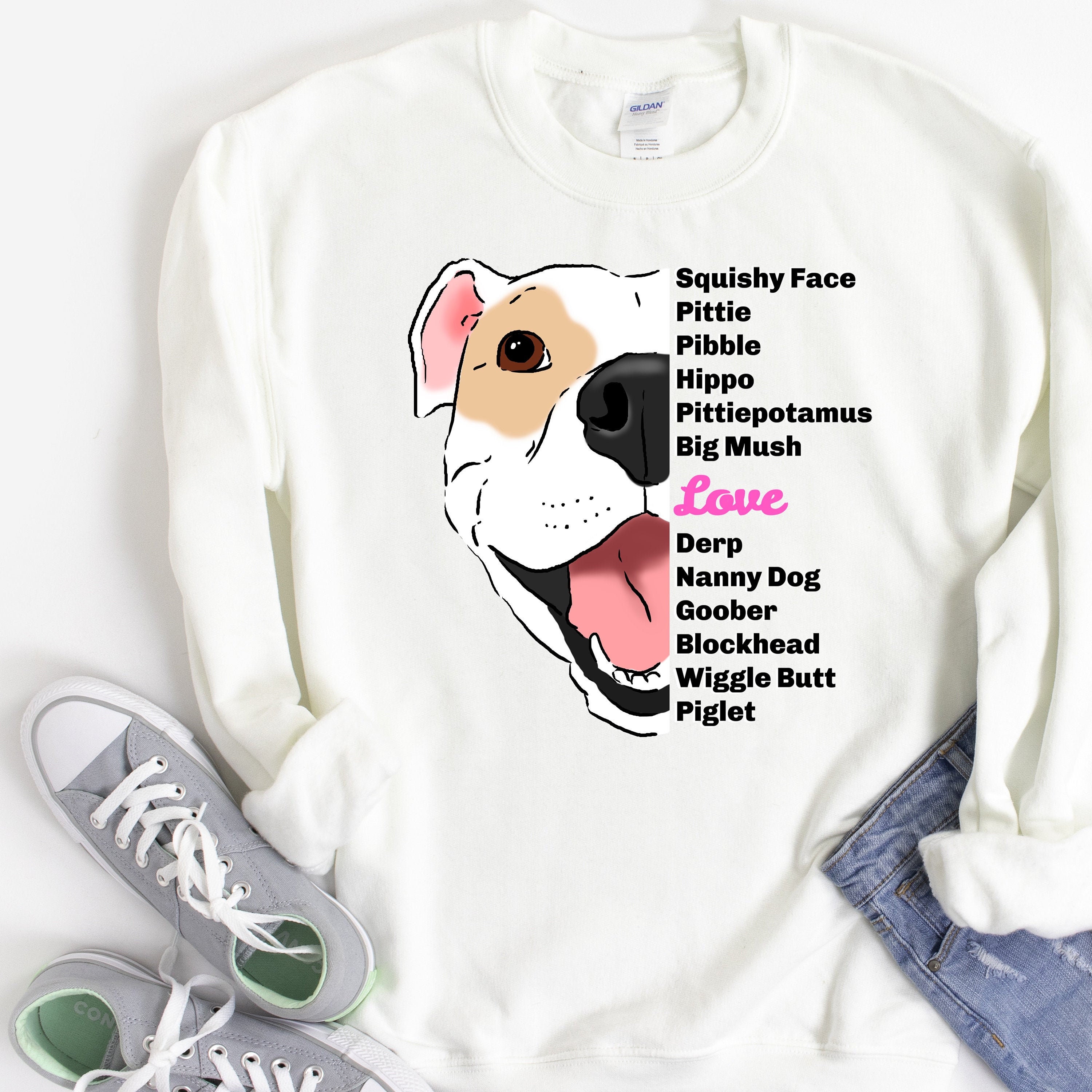 originalsockdogs Cute Pitbull T-Shirt, Pitbull Lover Shirt, Funny Pitbull Shirt, Pitbull Mom Shirt, Pittie Lover Gift, Smiling Pitbull Shirt, Pit Bull Gift