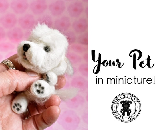 Needle Felted Animal, Pet Portrait, Miniature, Dog Lover Gift, Cat Lover Gift, Pet Memorial, Cat Portrait Custom, Cat Plush, Dog Plush