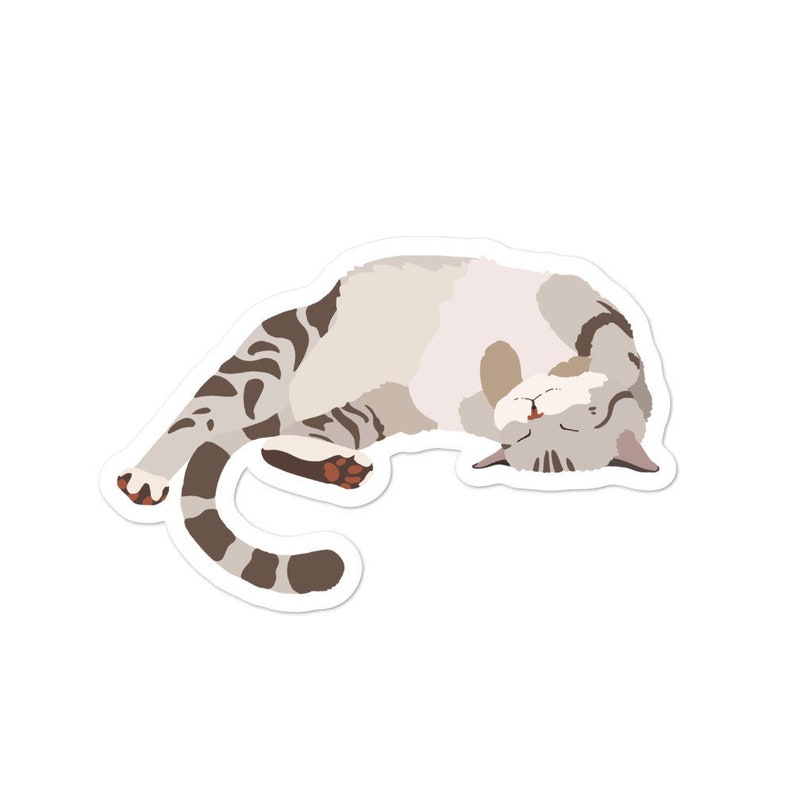 Cat Mom Gift Cute Cat Sticker Cat Lover Gift Tabby Cat Cuddly Cat Sticker Cat Dad Sleepy Cat Sticker Cute Cat Gift Cat Art Sticker