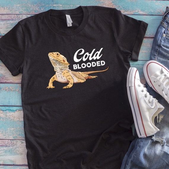 Bearded Dragon Unisex Tee, Cold Blooded, Cute Reptile T-Shirt, Beardie Lover Shirt, Bearded Dragon Clothes, Reptile Shirt, Reptile Gift