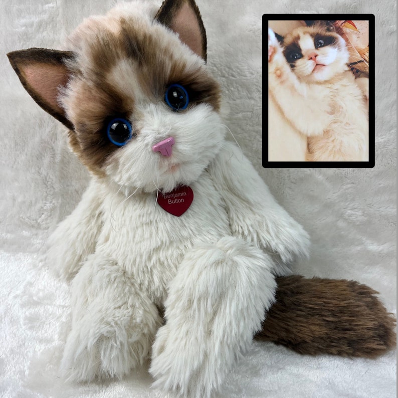 Custom Stuffed Animal Cat, Gift for Cat Lovers, Cat Replica, Pet Portrait, Loss of Cat, Pet Loss Gifts, Custom Stuffed Cat Memorial, Cat Mom image 1