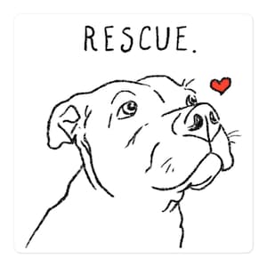 Rescue Love Sticker, Pitbull Sticker, Rescue Pitbull, Pittie Mom Gift, Rescue Mom Gift, Adopt Don't Shop Sticker, Pitbull Lover Sticker