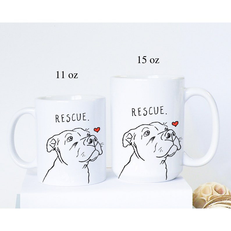 Rescue Love Mug, Pitbull Mug, Dog Mug, Rescue Mom Mug, Rescue Dad Mug, Adopt Don't Shop Mug, Pitbull Lover Mug, Cute Pitbull, Pittie Mom image 3