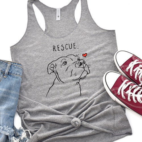 Rescue Love Tank Pitbull Shirt Dog Shirt Women's Shirt - Etsy