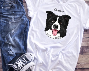 CUSTOM Pet Portrait T-Shirt, Realistic Style Portrait, Dog Shirt, Cat Shirt, Custom T-Shirt, Dog Lover Gifts, Cat Lover Gifts, Dog Mom Gifts