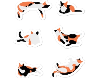 Calico Cat Sticker Sheet, Calico Stickers, Calico Lovers, Calico Gift, Calico Mom, Calico Art Stickers, Calico Stationery, Cat Lover Gift