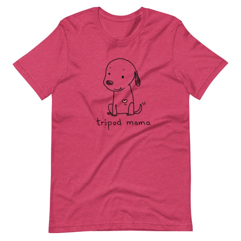 Tripod Mama T-Shirt, Cute Tripaw Puppy, Tripod Dad Shirt, Tri-Paw Mama Shirt, Tripaw Dog Shirt, Tripod Mom Gift, Sweet Tripaw Dog Tripod Mama PINK