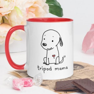 Tripod Mama Mug, Cute Tripaw Puppy, Tripaw Mom, Tri-Paw Mama Mug, Tripaw Dog Gift, Tripod Mom Gift, Tripod Dog Gift, Sweet Tripaw Dog