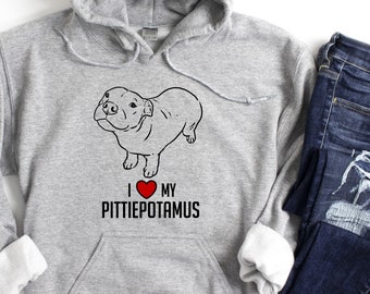 Funny Pitbull Hoodie, Pitbull Lover Sweatshirt, Pittie Mom Shirt, Pittie Dad Shirt, Pittiepotamus Shirt, Cute Smiling Pitbull Humor