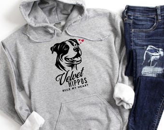 Sudadera con capucha de terciopelo de hipopótamo, camiseta retro de pitbull, camiseta con diseño de pitbull, sudadera con capucha divertida de pitbull, hipopótamo doméstico, hipopótamo pitbull, pitbull amante