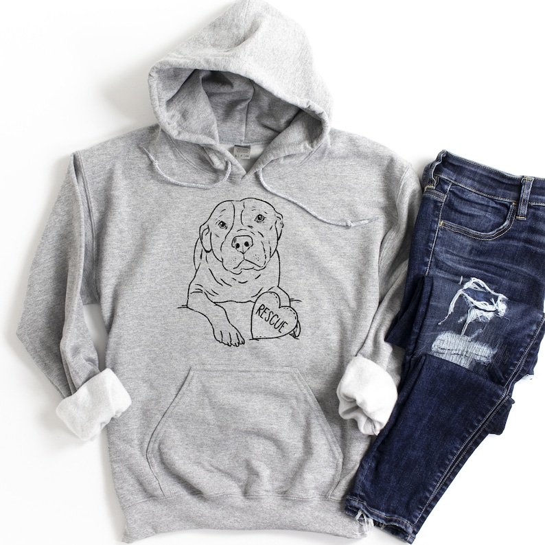 Rescue Dog Hoodie Rescue Dog Sweatshirt Pit Bull Rescue Pit Etsy