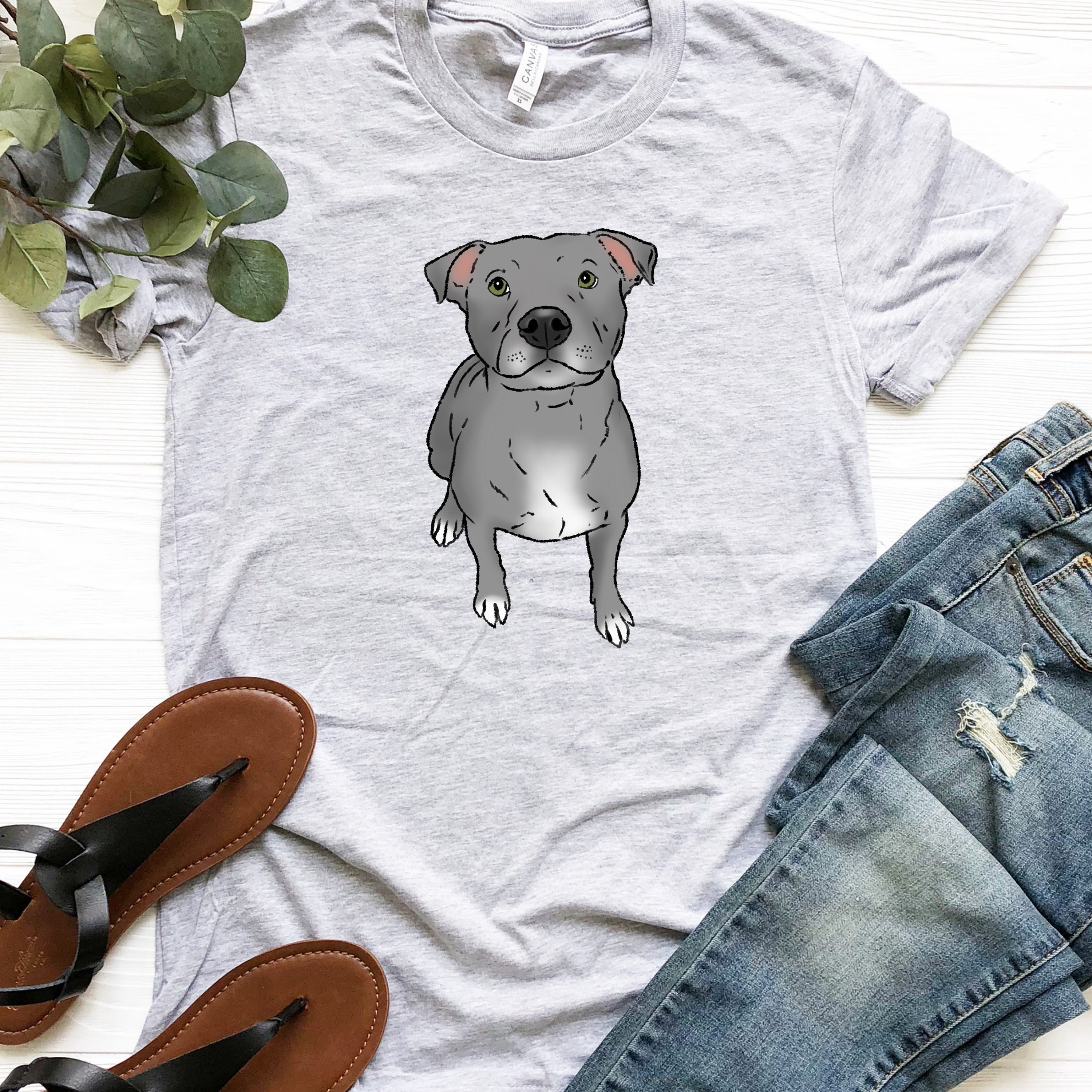 Pitbull Head Dog White T Shirt Pit Bull Top 100% Cotton Tee -  Israel