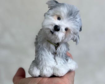 AANGEPASTE replica minihond, beweegbare hond, miniatuurhond, hondensculptuur, hondenportret, aangepast pophuisdier, aangepaste poppenhuishond, aangepaste pluche hond