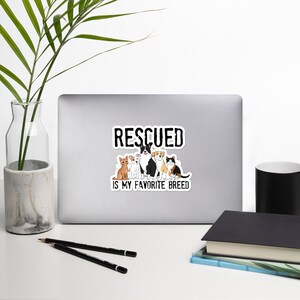 Rescue Pet Sticker, Rescue Dog Sticker, Rescue Cat Sticker, Rescued is ...