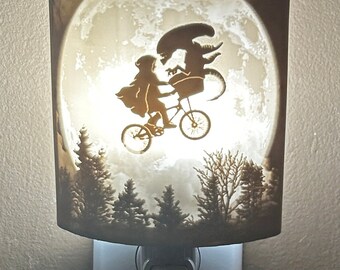 Lámpara de noche litofanía 3D personalizada de E.T. y Alien