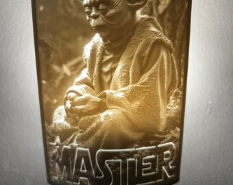 Lámpara de noche litofanía 3D personalizada del Maestro Yoda