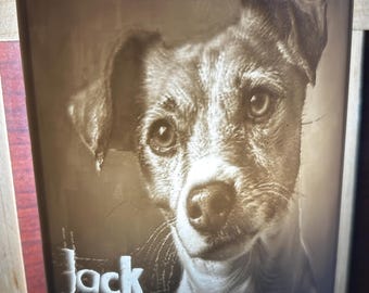 Lámpara de noche litofanía 3D personalizada y única con forma de perro Jack Russell Terrier