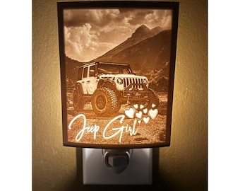 Lámpara de noche litofanía 3D personalizada única 4X4 GIRL