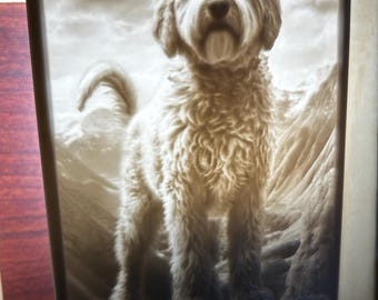 Lámpara de noche litofanía 3D personalizada y única con forma de perro labradoodle