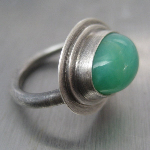 Sterling Silver with Chrysoprase Ring.