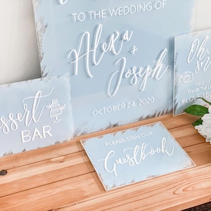 Hand-Painted Acrylic Wedding Sign Package: Seating Chart, Welcome Sign