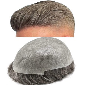 Toupee For Men Hair Replacement System Thin Skin Mens Toupee All V-looped PU 0.06mm Invisible Human Hair Piece All Colors Mens Hairpiece Wig