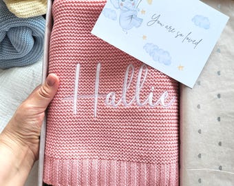 Personalised Baby Blanket – Embroidered Name Blanket for Newborn