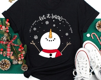 Let It Snow Teacher Vintage T-Shirt, Teacherlife Shirt, Teacher Shirt, Christmas Shirt, Snowman Shirt, Mental Health Shirt