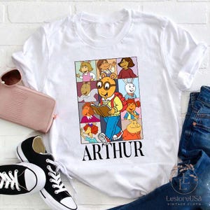 Arthur Tour Teacher T-Shirt, Cartoon Book Lover Shirt, Bookworm Kids Tee, Bookish Kids Gift, Children Books