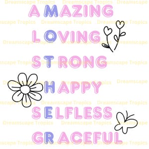 Mère SVG, Png de maman attentionnée, Eps de maman aimante, Dxf altruiste, Pdf gracieux, fichier de coupe numérique de maman forte, Cricut Maker, Silhouette camée 4