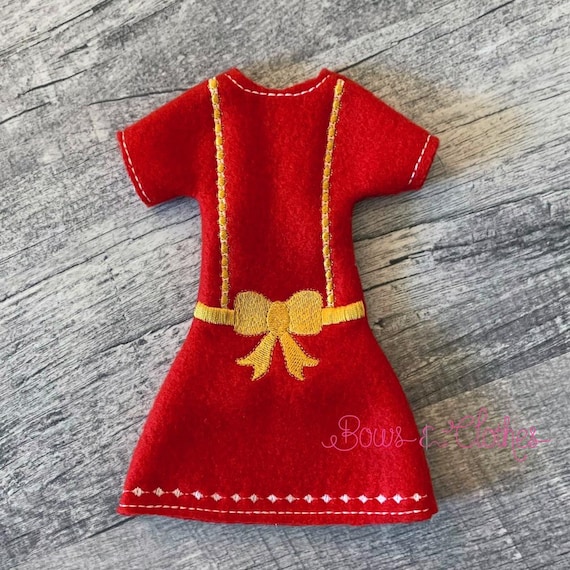 christmas elf dress pattern Christmas Elf Bow Dress In the Hoop Embroidery File, Digital Pattern for  DIY Doll Clothes, Holiday Elf Outfit Download