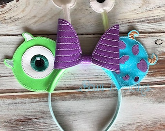 Inspired Mouse Ears Headband In the Hoop Embroidery File, Digital Pattern for 10mm Headbands, Digital Download