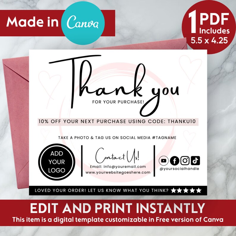 Thanks Section Thank You Card | Custom Editable Template Design With Canva | Candle ...