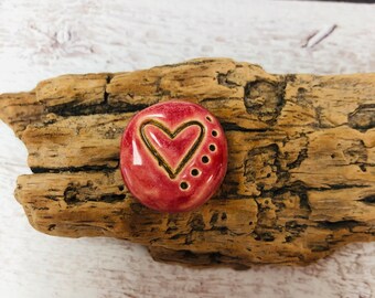 Handmade Ceramic Heart Focal Bead