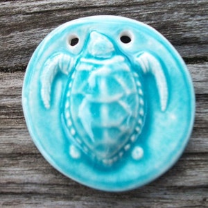 Stunning Ceramic Sea Turtle Pendant